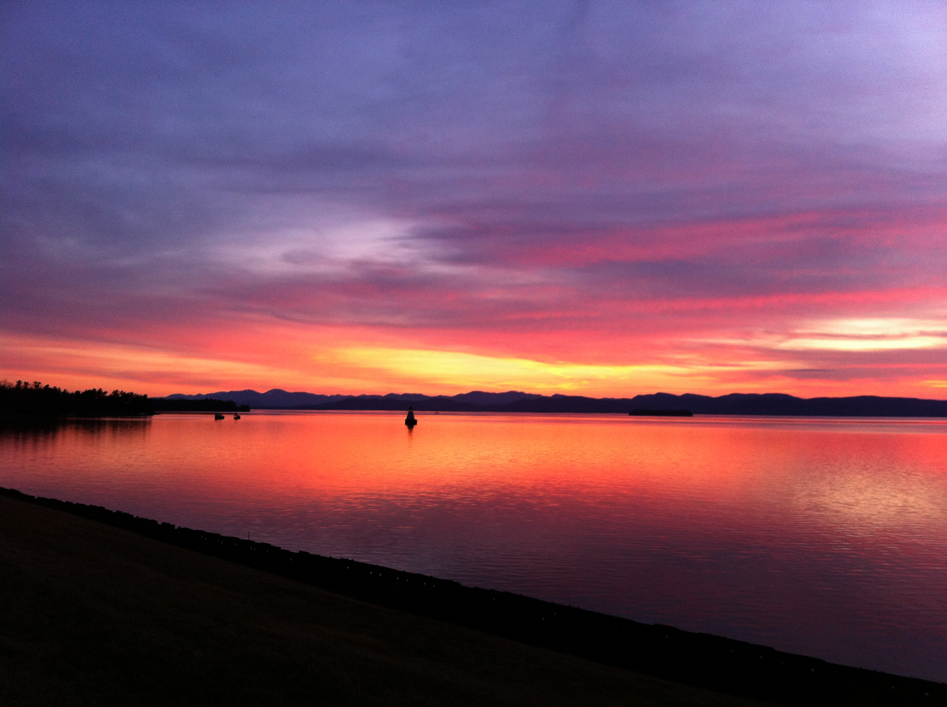 lake champlain sunset  2012af vermont